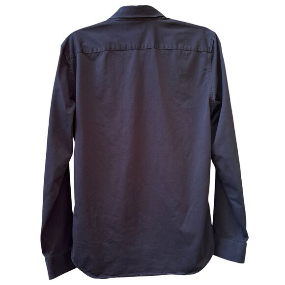 Theory Sylvain ND Structure Knit Black Button-Up Dress Shirt Men’s Size Small - Picture 2 of 7